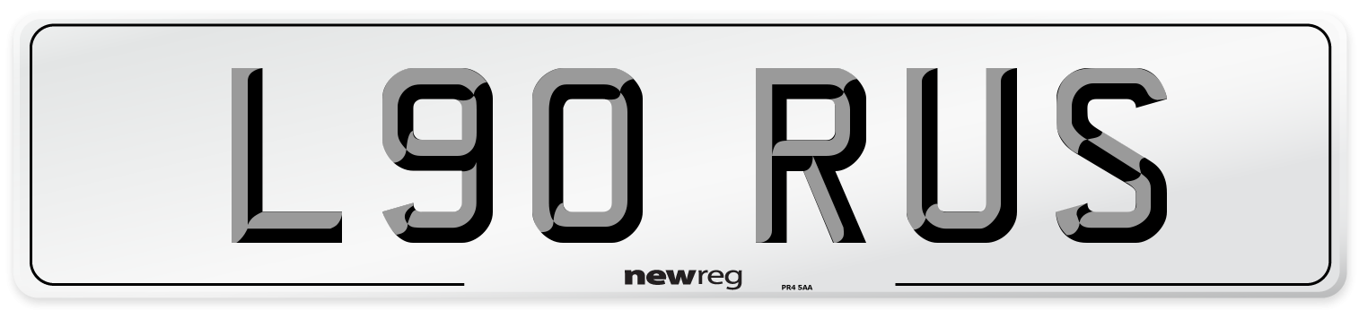 L90 RUS Number Plate from New Reg